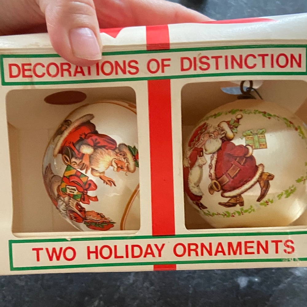 Vintage dead stock silk Christmas ornaments